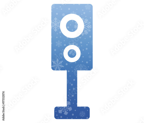 speaker christmas icon with snow