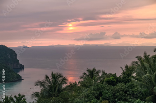 Sunset on Phi Phi Don island, Thailand