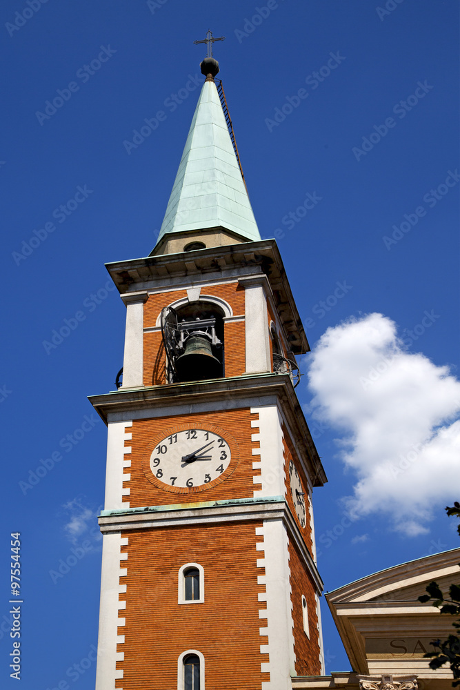 church   olgiate olona     church window  clock and bell