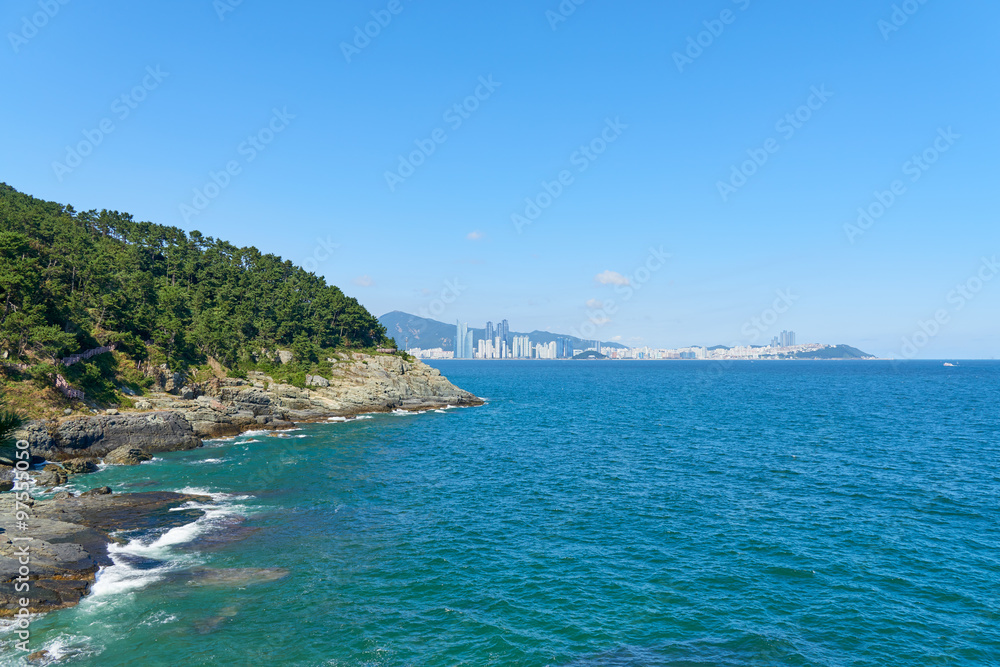 Igidae coastline and seaside of Haeundae district