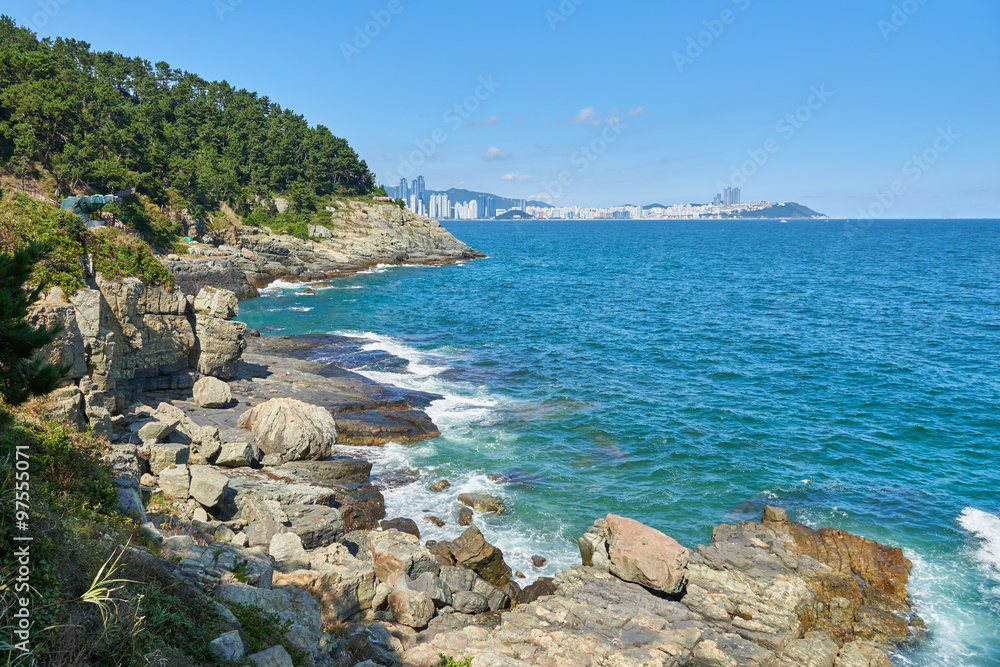 Obraz premium Igidae coastline and seaside of Haeundae district