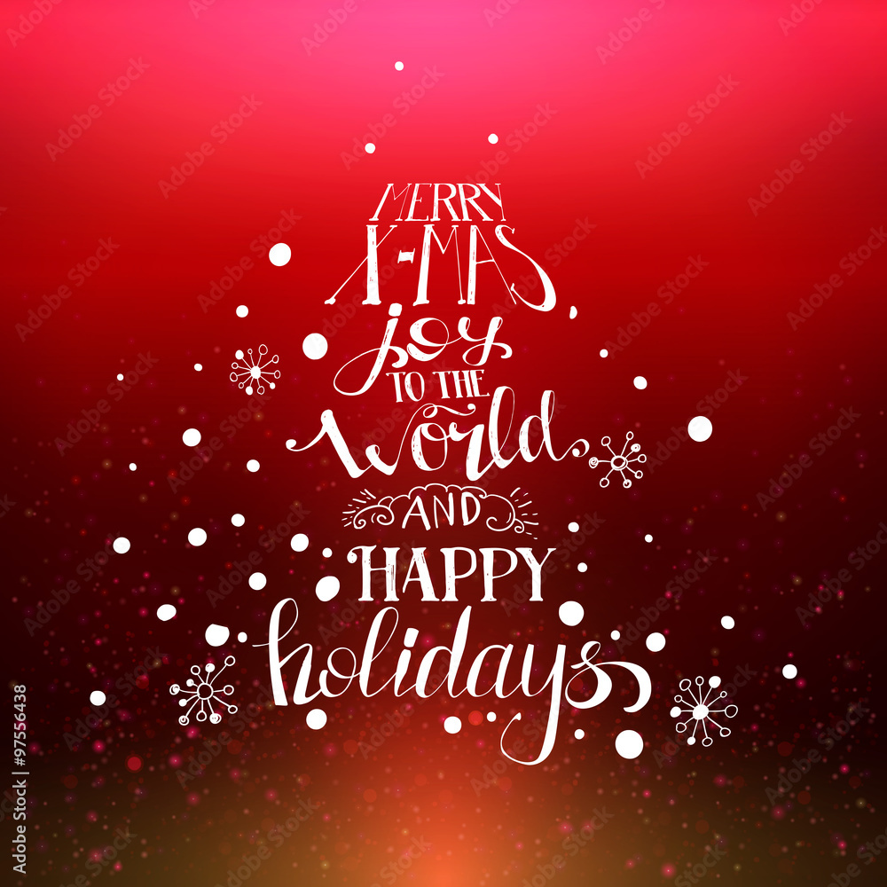 Merry Xmas quote red background