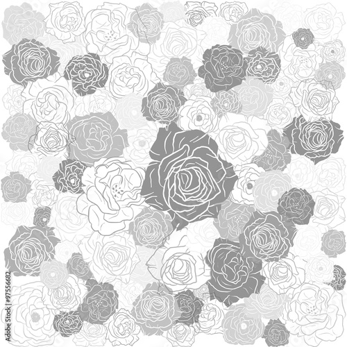 Hand drawn floral doodle background  abstract vector pattern