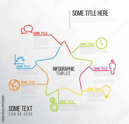 Vector Infographic report template made from lines and icons
