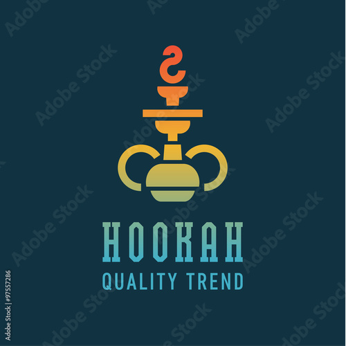 Shisha hookah for tobacco smoking and mixtures your company brand, quality gradientyny contour logotype