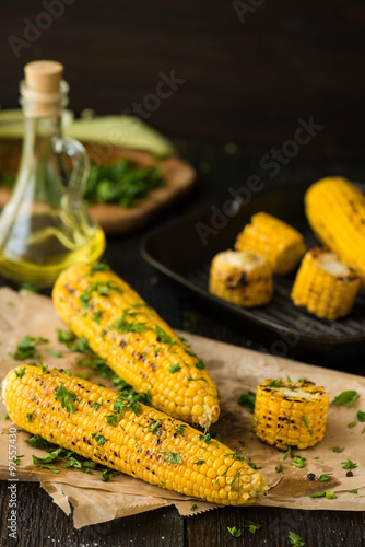 Grilled Corn on the cob with Chili, Cilantro, and Lime