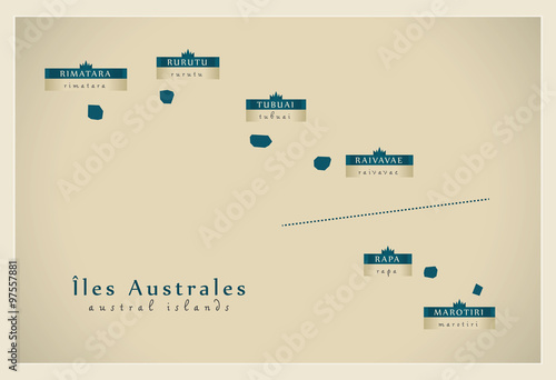Modern Map - Iles Australes PF photo