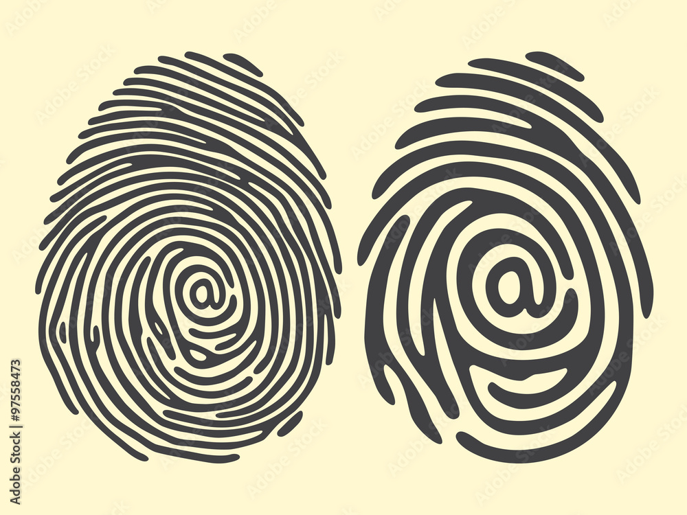 Fototapeta premium finger print email
