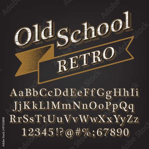 Old school Retro Alphabet