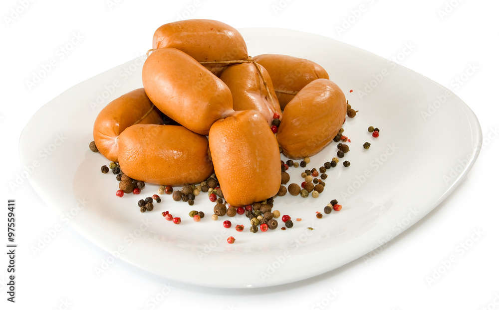 sausages on a plate sausages on a plate