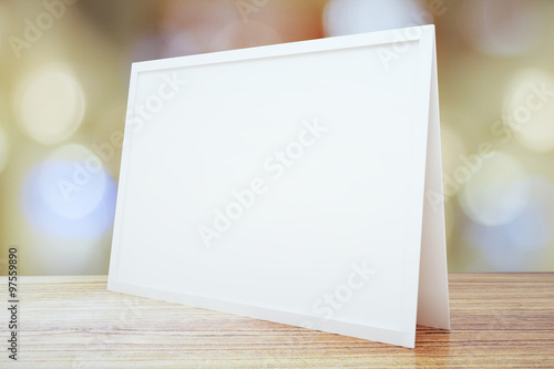 Wallpaper Mural Blank picture frame on wooden table, mock up Torontodigital.ca