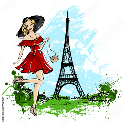 woman walking in Paris