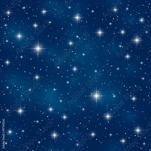 Seamless pattern with shiny stars 