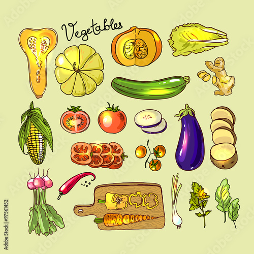  vegetables top view