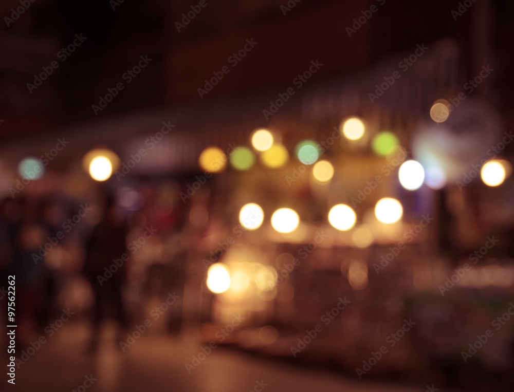 Blur night market, walking street
