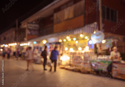 Blur night market, walking street