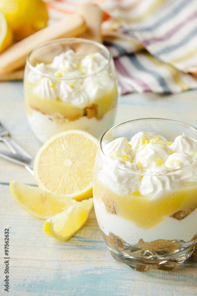 Lemon tiramisu in a glass Lemon tiramisu in a glass