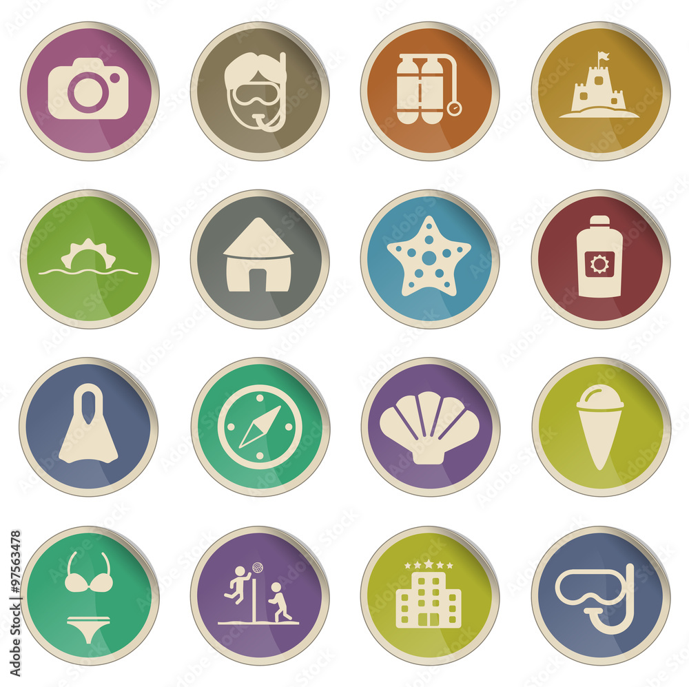 Beach simply icons Beach simply icons