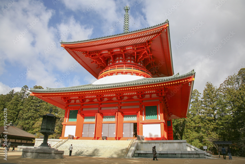 Fototapeta premium Temple in Koyasan area in Wakayama, Japan