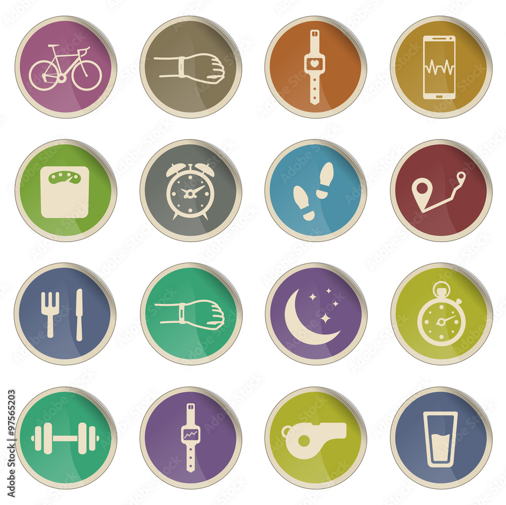 Fototapeta premium Jogging and workout simply icons
