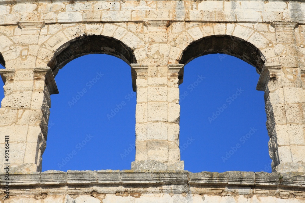 Arcs on Amphitheater in Pula, Croatia