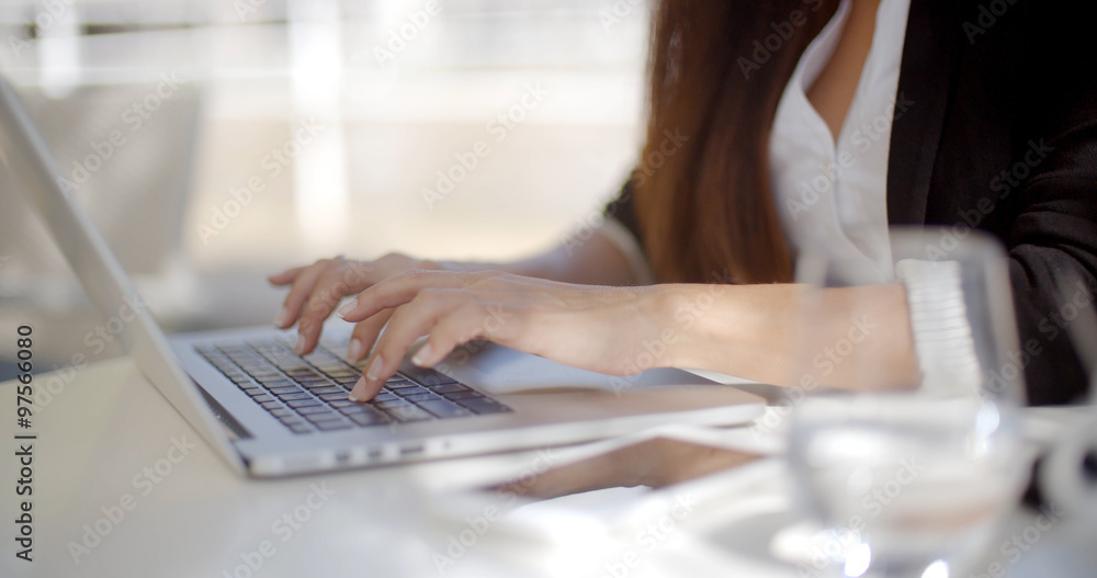 Close Up on Business Woman Computer Close Up on Business Woman Computer