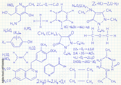 Vector background with chemistry formulas