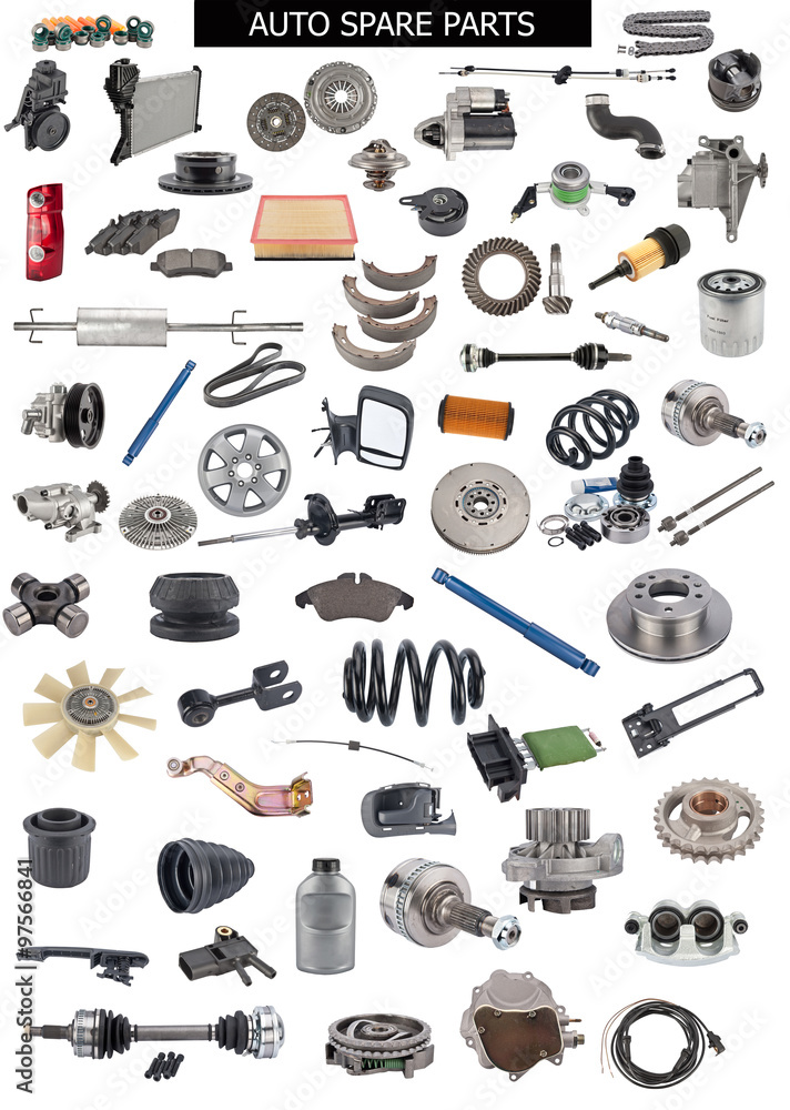 Set of auto spare parts