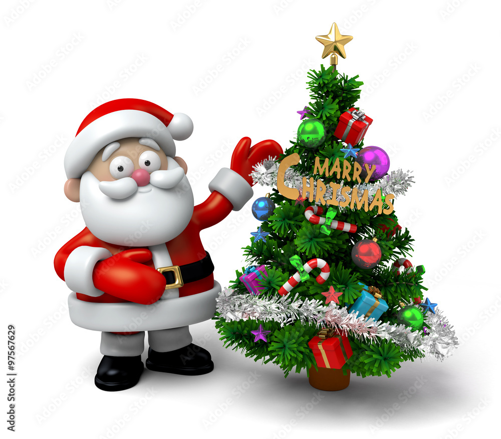 The Santa Claus and a christmas tree The Santa Claus and a christmas tree
