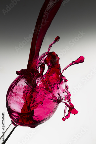 Wine pouring into a glass
