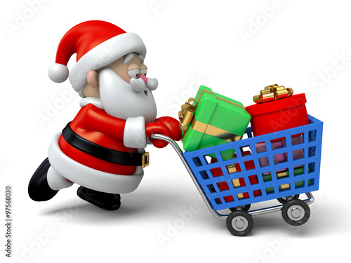 The Santa Claus and a shopping cart © Jane