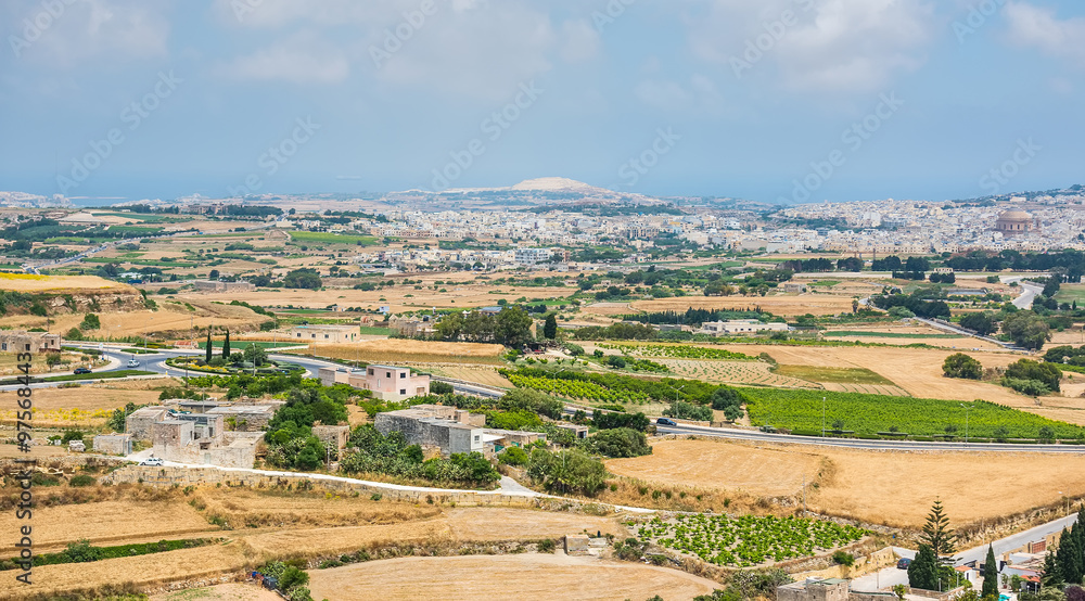 Naklejka premium country scenery of Mdina