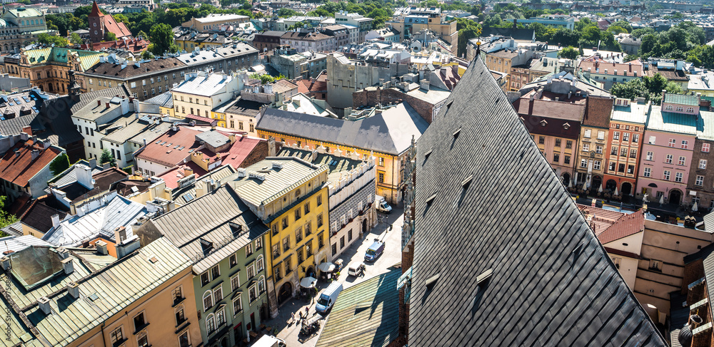 view on roofs of Krakow