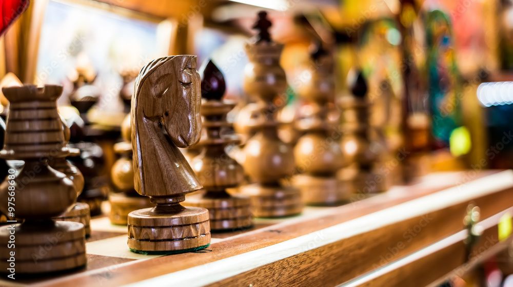 wooden chess on board wooden chess on board