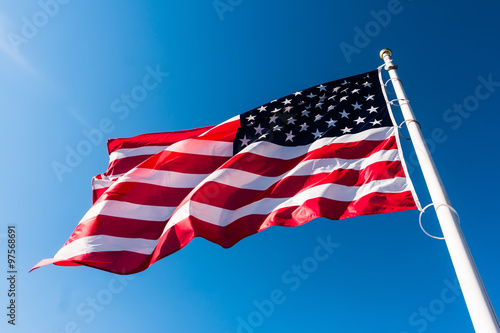 american flag in the sky photo