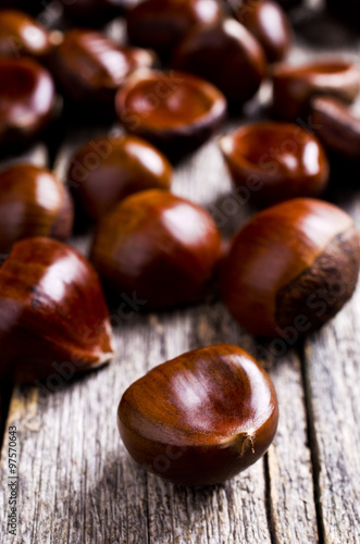 Ripe large chestnuts