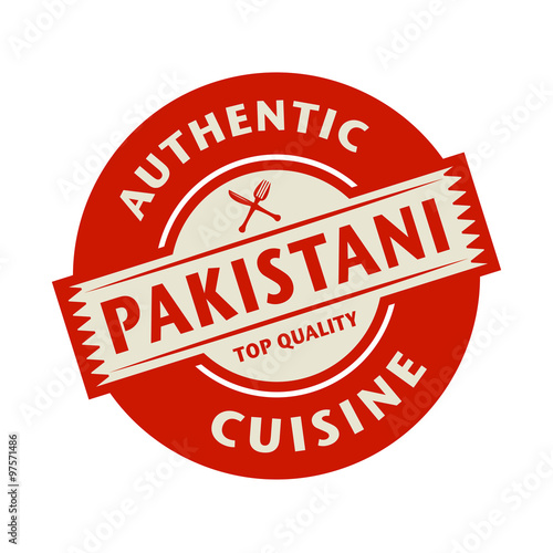 Abstract stamp with the text Authentic Pakistani Cuisine