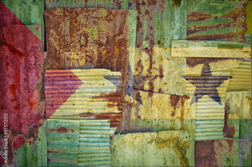 Corrugated Iron Sao Tome and Principe Flag © Antony McAulay