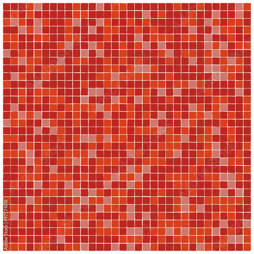 vector seamless pattern of red mosaic tiles with ragged edges