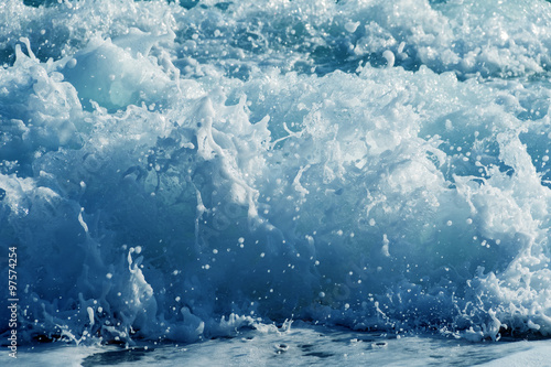 Restless water. Waves. Tur- bulent the sea © watman