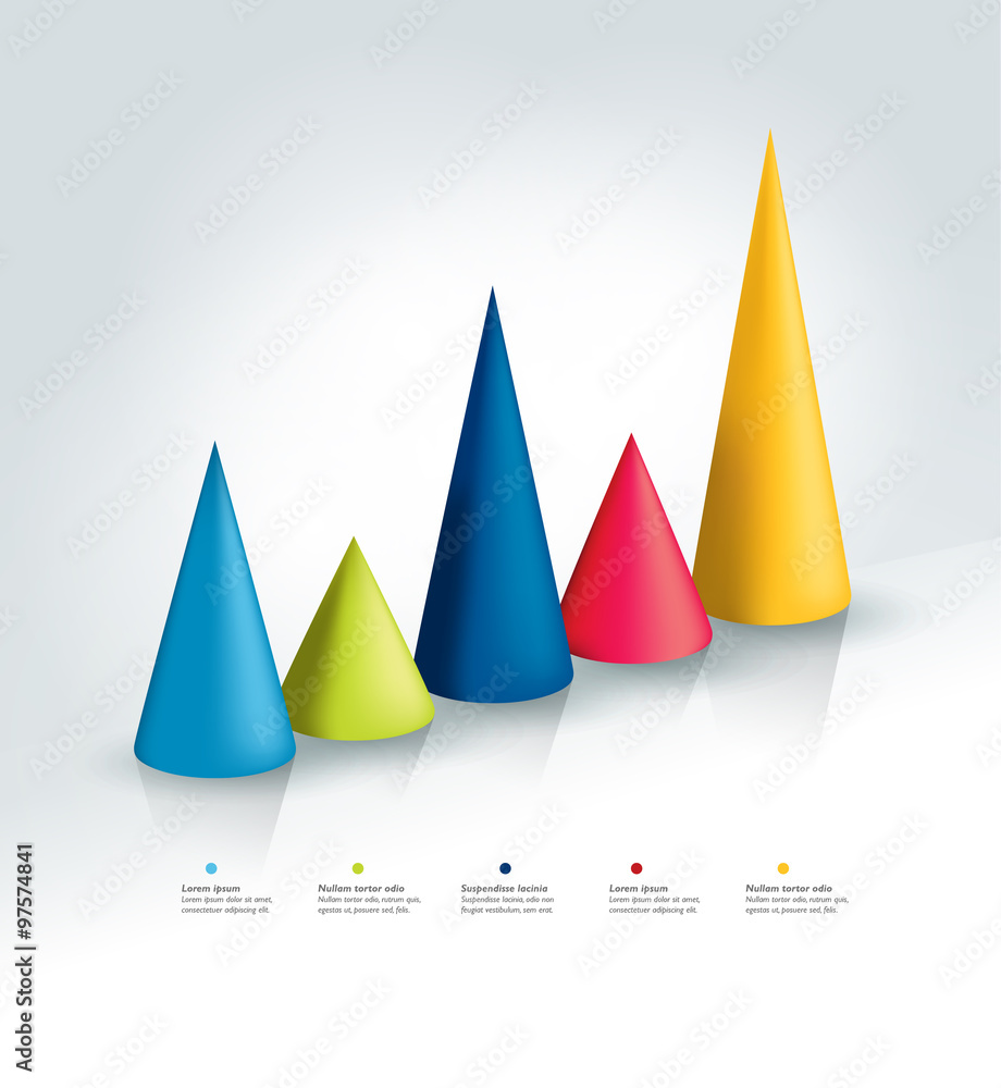 3D infographic cone chart, graph. Info graphics bar. 3D infographic cone chart, graph. Info graphics bar.