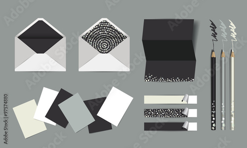 Vector corporate identity paper mock up. Flat design illustration.