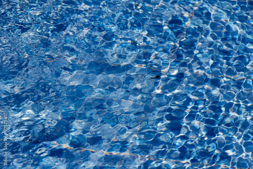 Surface water. Of blue color. With ripples.