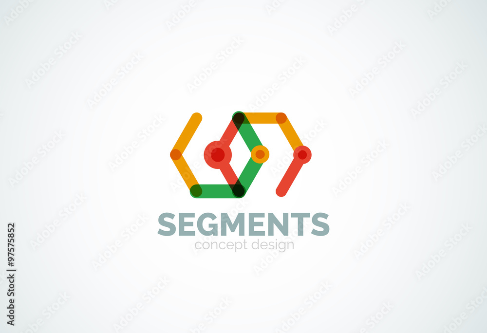 Fototapeta premium Vector outline minimal abstract geometric logo