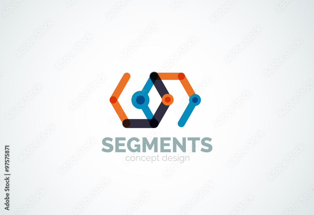 Vector outline minimal abstract geometric logo Vector outline minimal abstract geometric logo