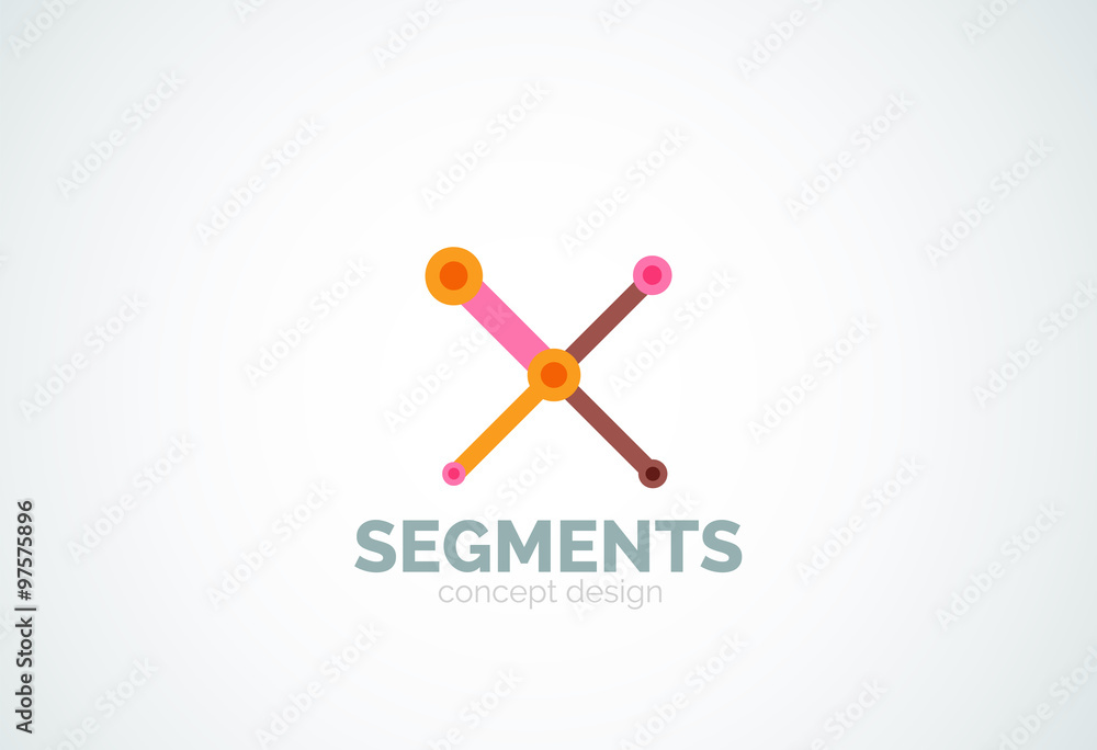 Vector outline minimal abstract geometric logo Vector outline minimal abstract geometric logo