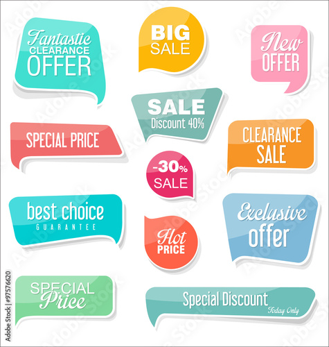 Modern design sale labels and badges collection