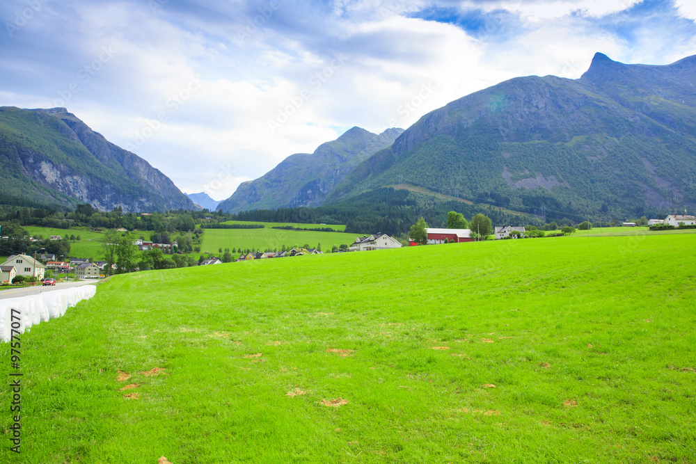 Green meadows and high mountains Green meadows and high mountains