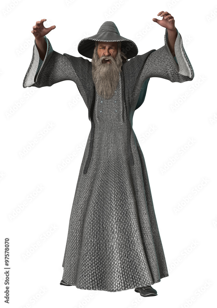 Fantasy Wizard on White