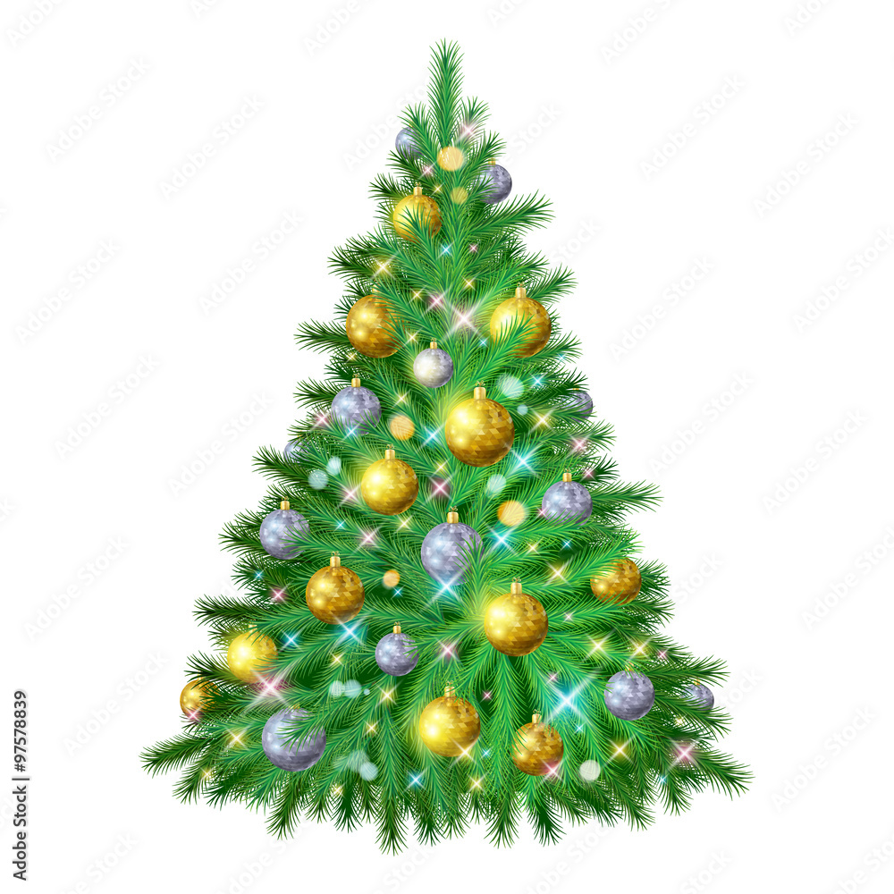 Beautiful christmas tree with decorations. Beautiful christmas tree with decorations.